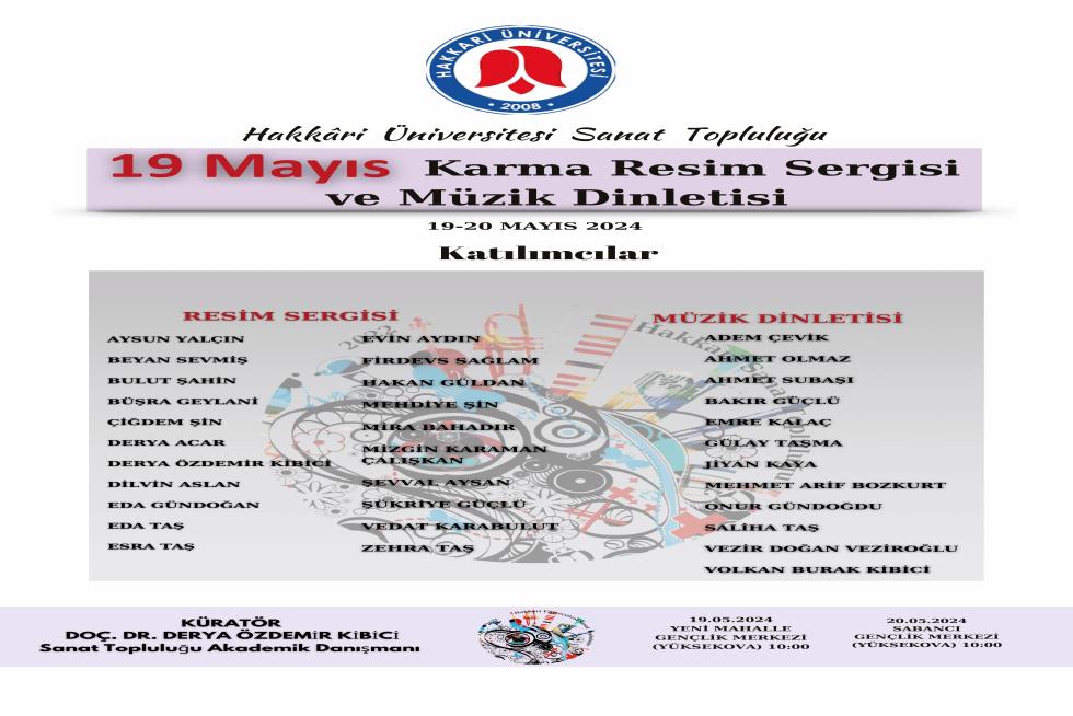 19 Mayıs Karma Resim Sergisi ve Müzik Dinletisi