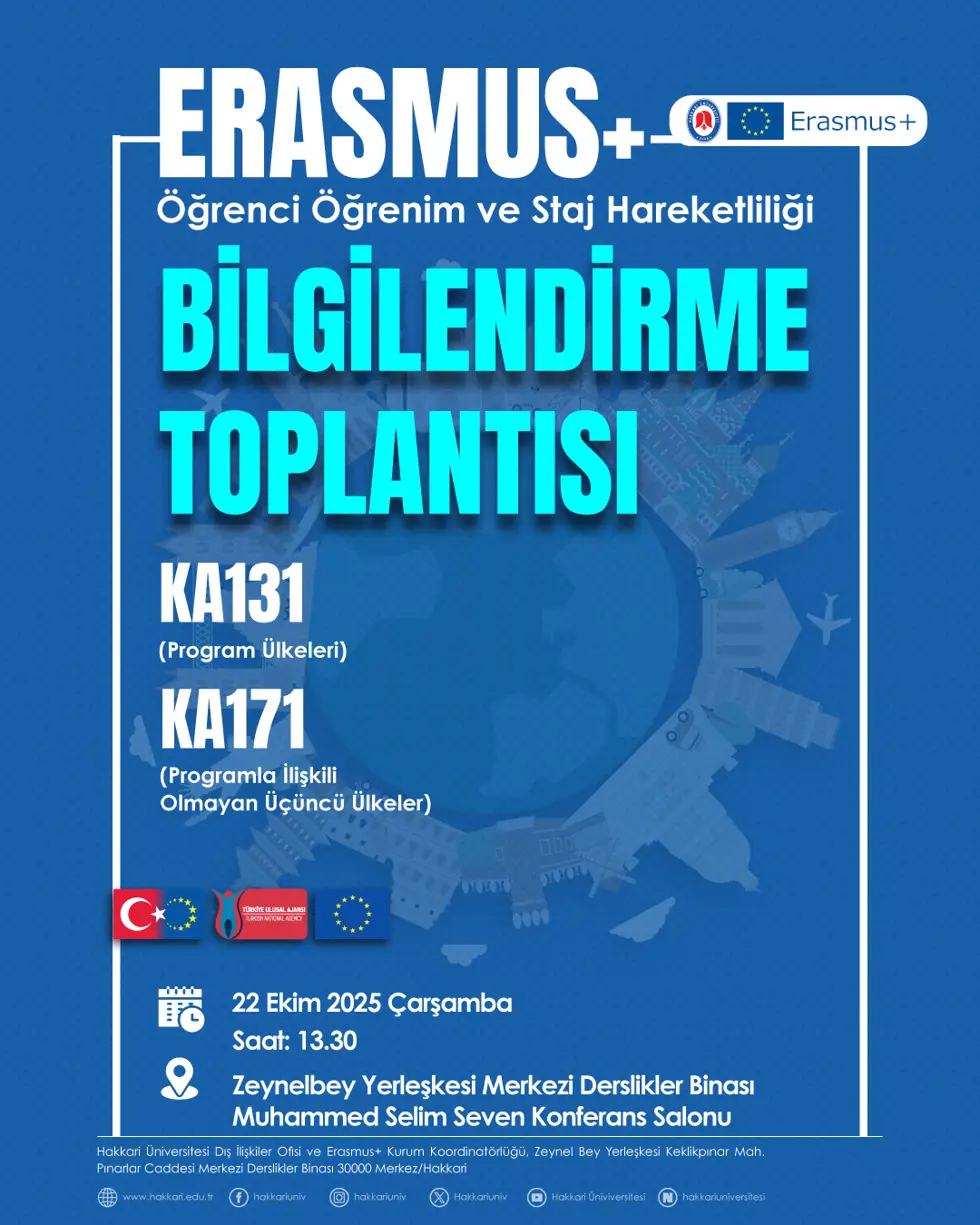 Erasmus+ Öğrenci Öğrenim ve Staj Hareketliliği Bilgilendirme Toplantısı