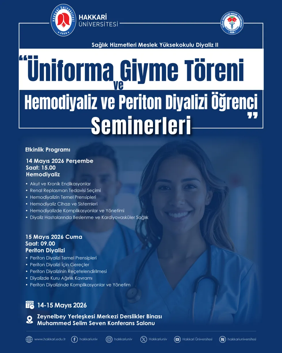 Üniforma, Giyme Töreni/Hemodiyaliz ve Periton Diyalizi Öğrenci Seminerleri