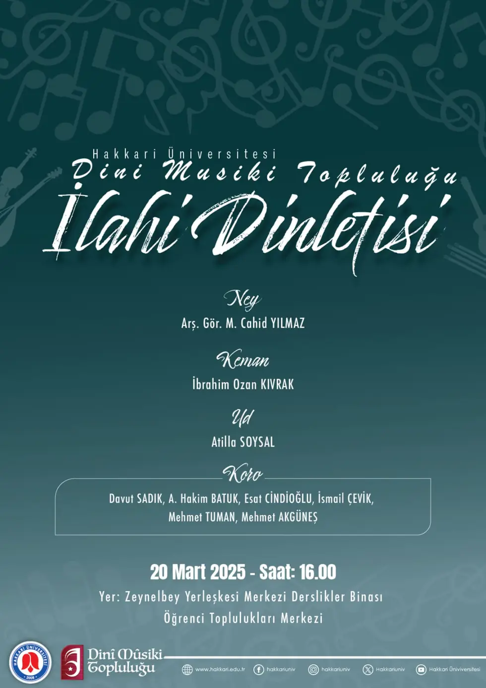 Hakkari Üniversitesi Dini Musiki Topluluğu'ndan İlahi Dinletisi